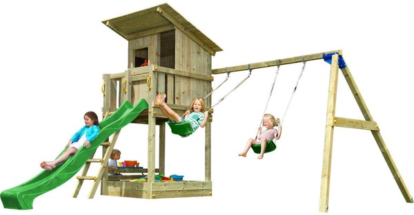 Parque Infantil Beach Hut XL con Columpio Doble Parque Infantil Beach Hut XL con Columpio Doble